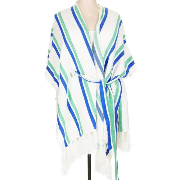 Lane Bryant Plus Size Striped Fringe Poncho. Size 22/28. Like NEW! - Picture 1 of 6